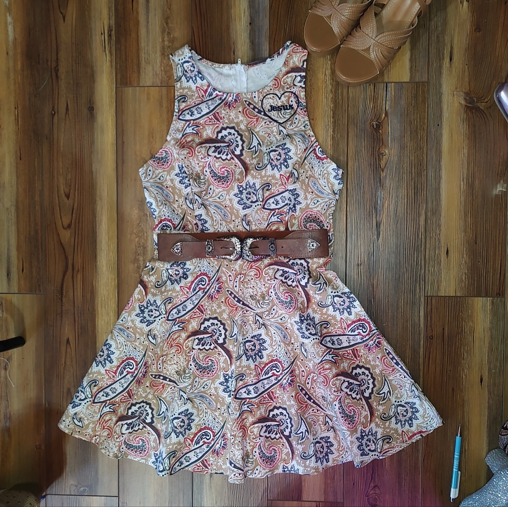 Women's Petite Paisley Dress